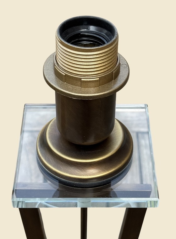 Image 1 of 🔷 UNICUM | Il Paralume Marina Bronze Table Lamp | Italian Design | Murano Glass | 1987-1995