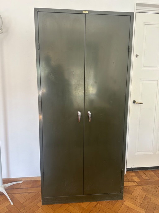 Autentico mobiletto in metallo vintage Richacier. - Classico industriale belga – opbergkast