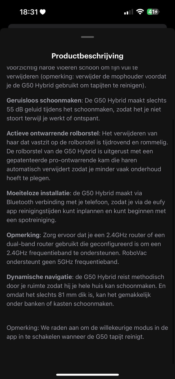 Image 1 of Eufy robot vacuum cleaner with mopping function