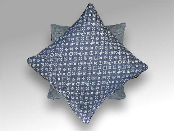 Image 1 of Louis Vuitton - Set of 2 new pillows made of Louis Vuitton cotton jeans