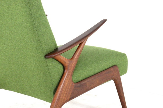 Image 1 of Vintage fauteuil stoel groen gestoffeerd 
