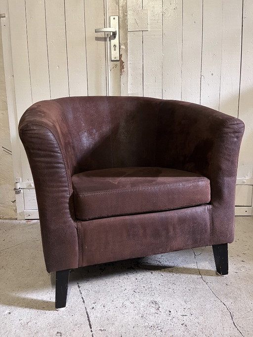 Sillón Club Vintage – Marrón y Burdeos – Retro – fauteuils, Velvet