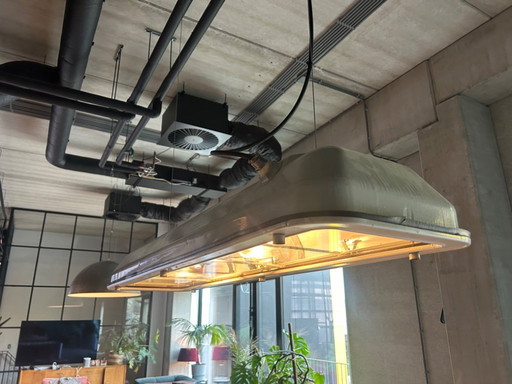 2 lámparas colgantes grandes de contenedor industrial