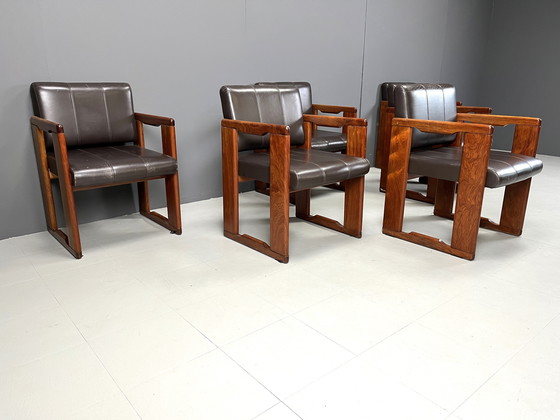 Image 1 of Set Of 6 Vintage Dining Chairs By Tobia & Afra Scarpa, 1970S