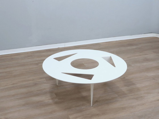 Image 1 of Ulyssimo minimal round coffee table by U. Müller Reisser 1990s