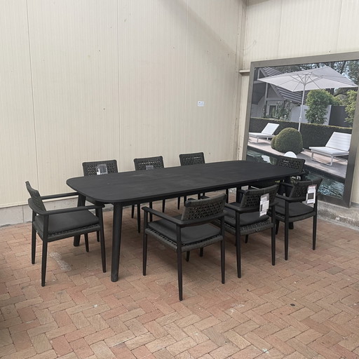 Max & Luuk Lennon garden table - 280x110 with Jago garden chair (set of 8)