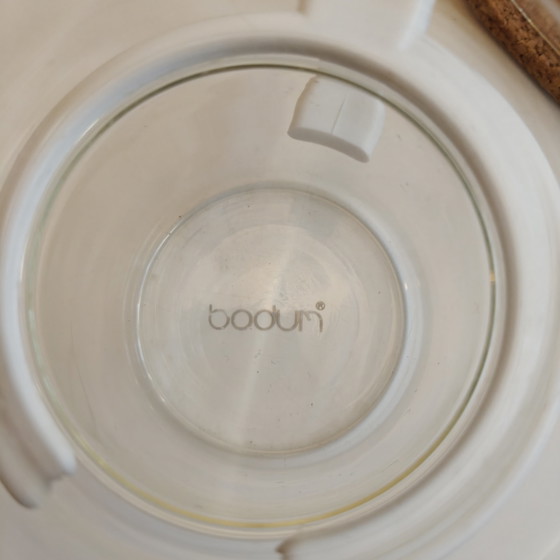 Image 1 of Vintage Bodum glazen mokkenset van 6 – Scandinavisch design – Kurken onderzetters – Gemaakt in de EEG