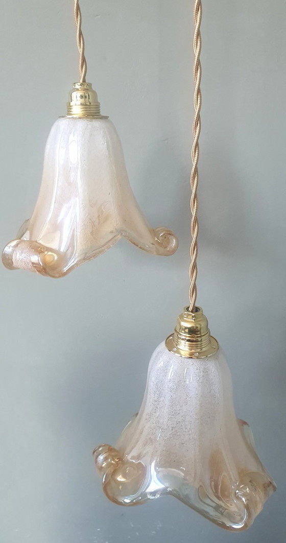 Image 1 of Set of 2 Vintage Murano pendant lamps - Mid century - Italy