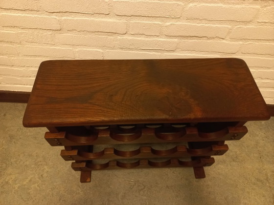 Image 1 of Brutalist wooden wine rack
