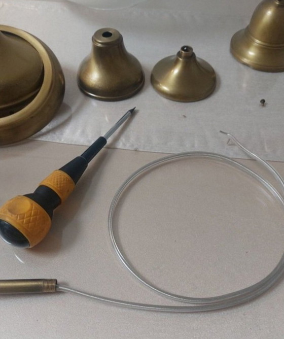 Art Deco 1920/1930 30 Diameter 5 Kg Fully Restored – Lighting, Glass, Brass (photo 9 of 9)