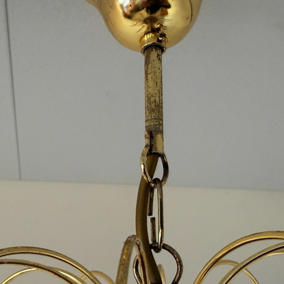 Image 1 of 3-tier teardrop chandelier with clear Murano glass