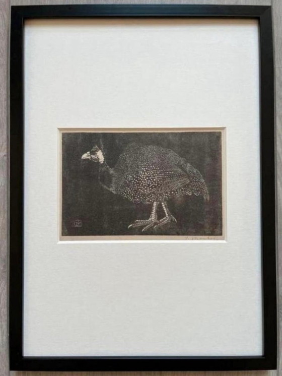 Image 1 of Jan Mankes 1889-1920 / Heliograbado original Gallina de Guinea 1923