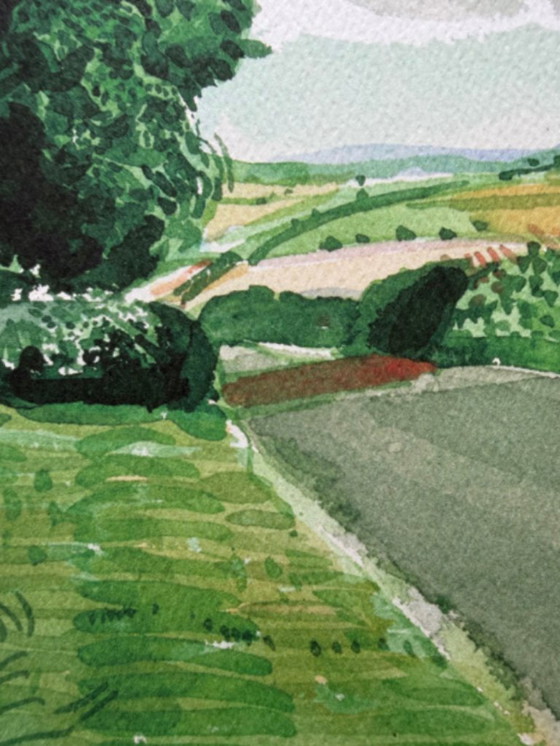 Image 1 of David Hockney (1937–2026), Straße und Bäume bei Wetwang, Copyright David Hockney, Gedruckt in Großbritannien