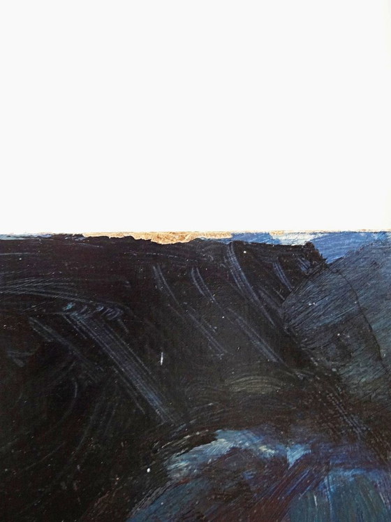 Image 1 of Large painting of a nude woman from behind, modern oil on panel, vintage style