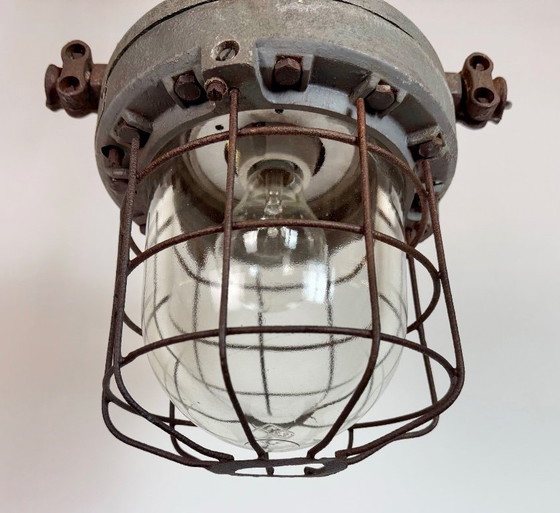 Image 1 of Grey Industrial Explosion Proof Lamp from Elektrosvit, 1960s