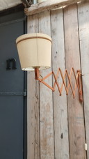 Vintage design Scandinavian teak 1950s scissor lamp