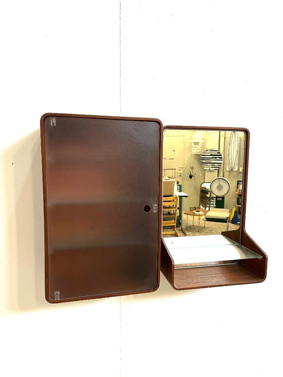 Image 1 of Euroika mirror and medicine cabinet made of teak, designed by Friso Kramer for Auping in 1963.