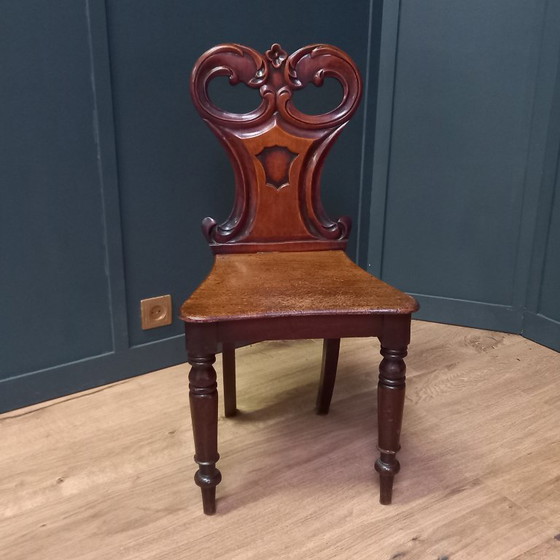 Image 1 of Antique English Hall Chair