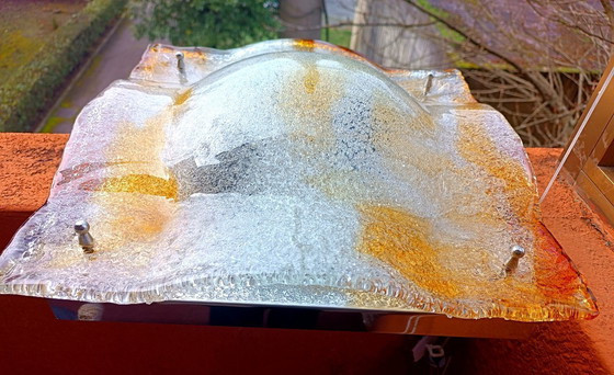 Image 1 of Mazzega Murano Grande Plafoniera 40x40 cm - design Carlo Nason - anni '90