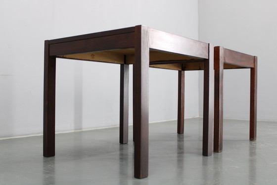 Image 1 of 1960s Set of Two Square Side/Coffee Wooden Tables, Denmark