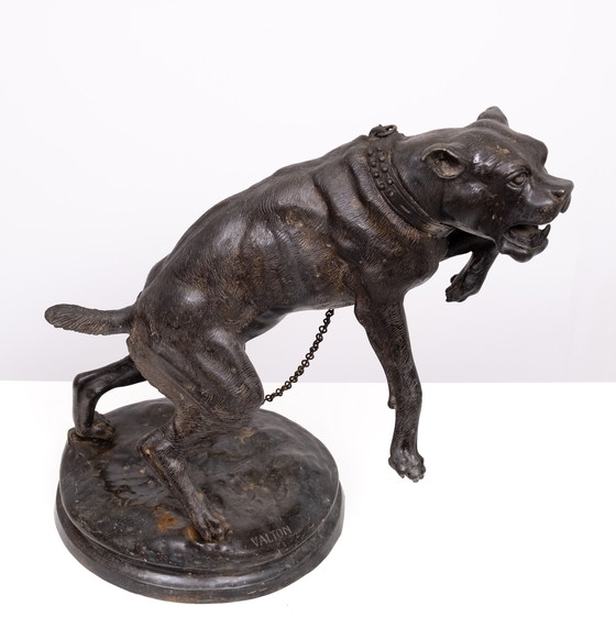 Image 1 of Großer Bronze-Mastiff, Charles Valton 1890 Frankreich