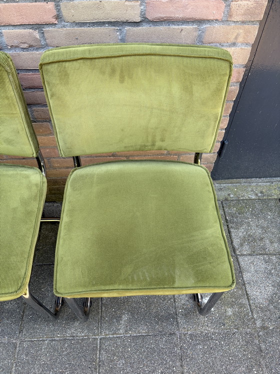 Image 1 of 🪑❇️ 4 Groende Zuiver Ridge Rib Ribstof Stoelen 🔥