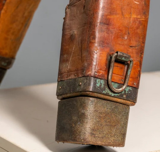 Image 1 of Panca da palestra vintage in pelle / cavallo con maniglie, stile Bauhaus, Europa, anni '20