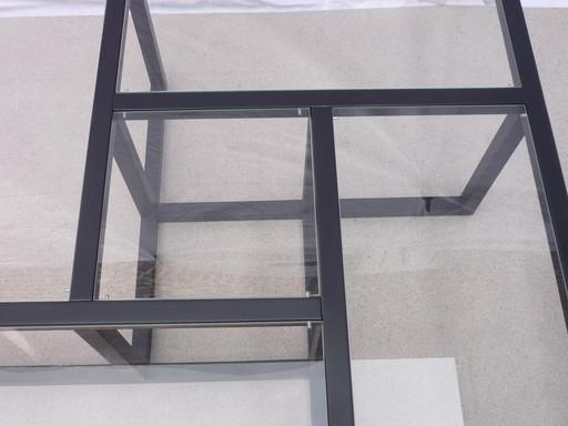 Sol Lewit" Wood and Glass Living Room Table