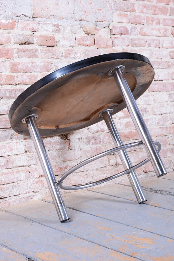 Tavolino da caffè rotondo Bauhaus restaurato, acciaio cromato, ceco, anni '30 – Tavolini da caffè, Vetro (photo 8 of 10)