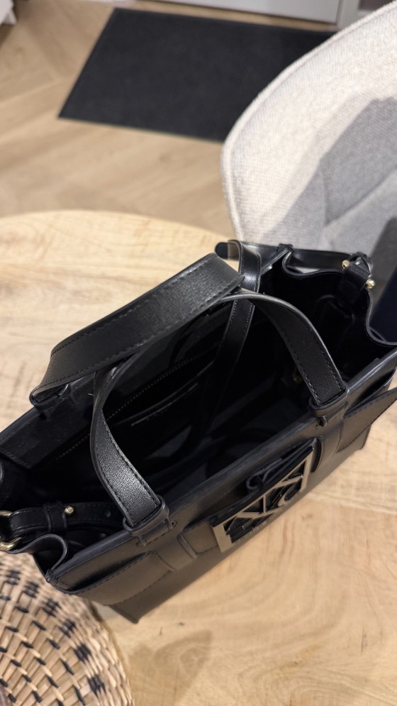 Armani Exchange Susy M Tote Bag – Black Faux Leather – Calfskin (photo 6 of 7)