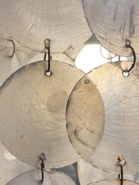 Suspension Lamp Chandelier Ceiling Light Mother-of-pearl Verner Panton vintage 1970 – Stone (photo 16 of 20)