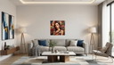 Impressionist Painting "La Miss aux roses" - (60x60 Cm)