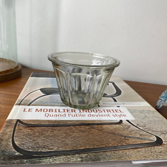 Image 1 of Antique conical-shaped glass jam jar with facets