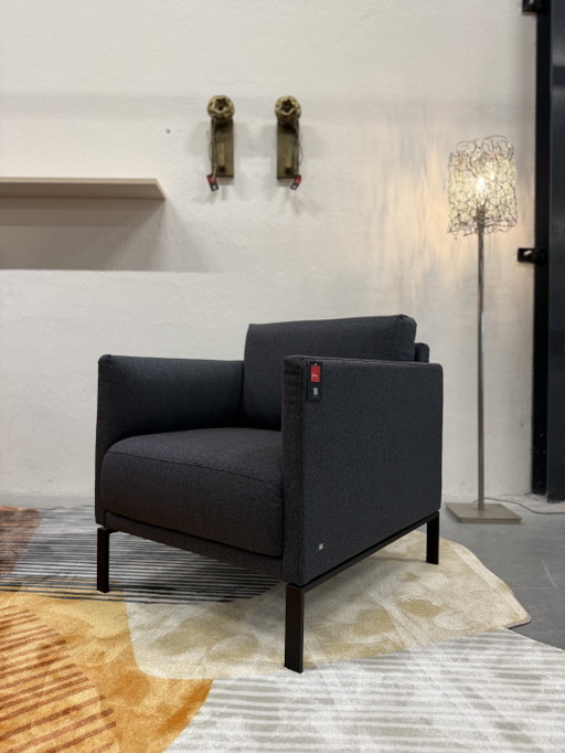 2 Rolf Benz Cara Fauteuils Blauw incl. Tafel met kussen