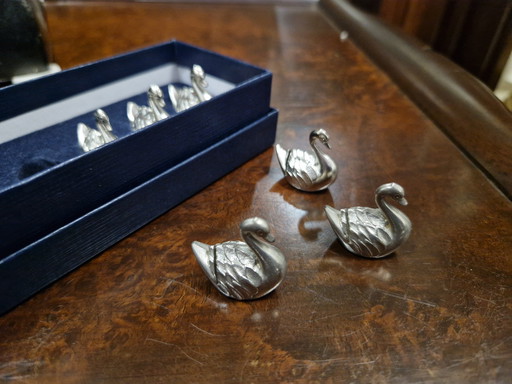 Set da 6 pezzi di porta biglietti da visita a forma di cigno