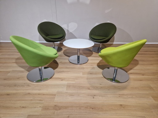 4 sillas cónicas Allermuir - Mesa - Diseño - Verde - Blanco