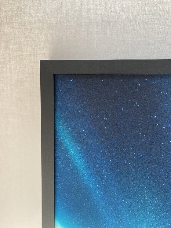 Image 1 of Reproduction d'art d'aurores boréales | Photographie du ciel nocturne, encadrée (100 x 70 cm)