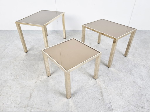 Mesas nido de latón vintage