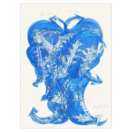 Jean MESSAGIER AP195 - Machine à regarder Signed aquatint 1972