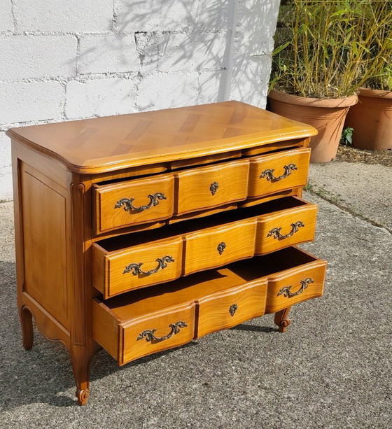 Vintage Franse ladekast van kersenhout - Commode - Louis XV-stijl - jaren 70 – Ladekasten, Metal, Other (photo 11 of 22)