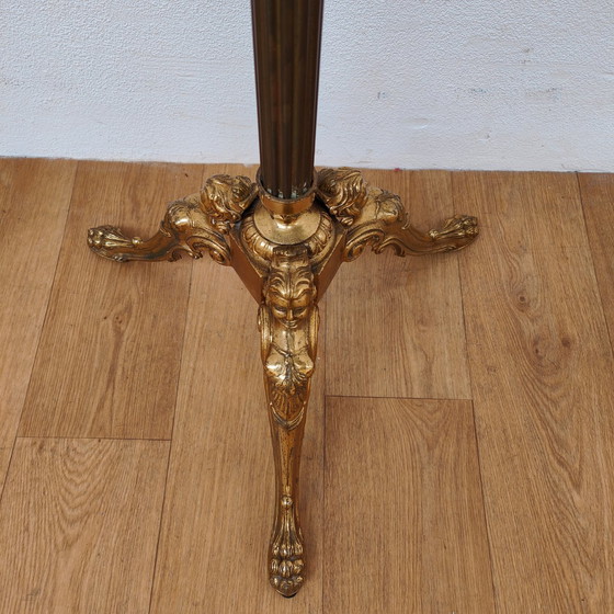 Image 1 of Brass gold rococo standing coat rack Hollywood Regency hall tree