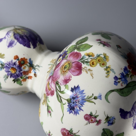 Image 1 of Boch Frères Keramis “Fleurs de Saxe” Keralux Art Deco Vase