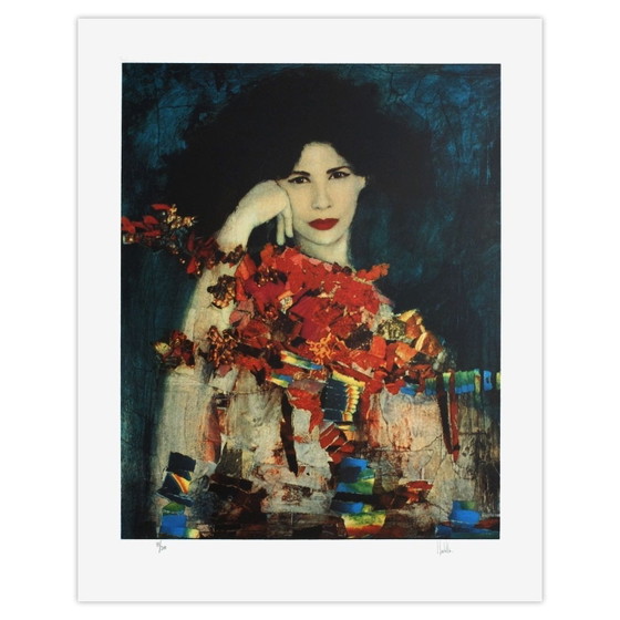 Juan CASTILLA signierte Lithografie Femme au flowers 1999 – Lithographien & Drucke, Paper (photo 5 of 5)