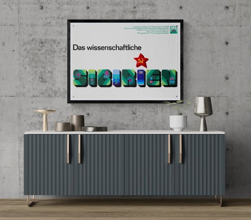 Das wissenschaftliche Sibirien – 1977 – Originele vintage wetenschapstentoonstellingposter – Mid-Century Modern – 98,5x68 cm
