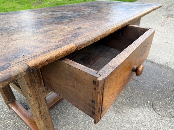 Tavolo da fattoria antico / Tavolo da pranzo / Francese / Spagnolo – Tavoli da pranzo, Wood (photo 3 of 7)
