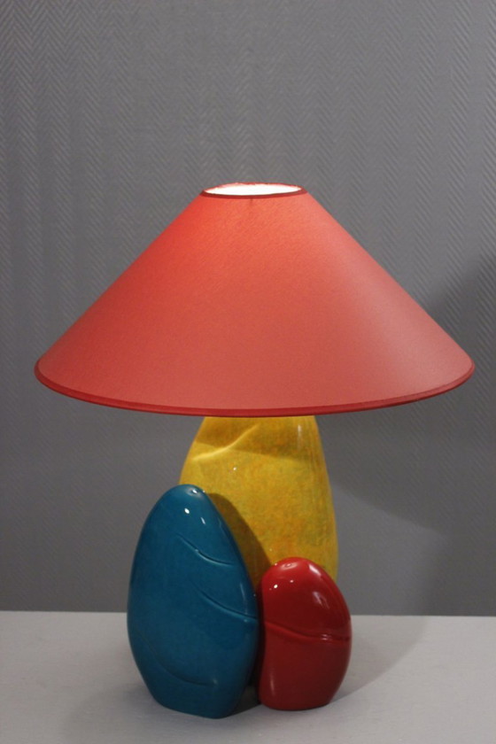 Image 1 of François Chatain - Grande lampe menhir vintage design post-moderne France 1990s