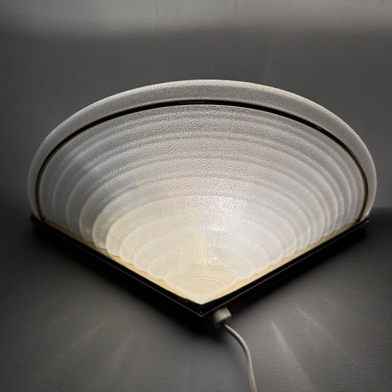 Image 1 of Set di lampade da parete vintage in vetro con supporto dorato, anni '70