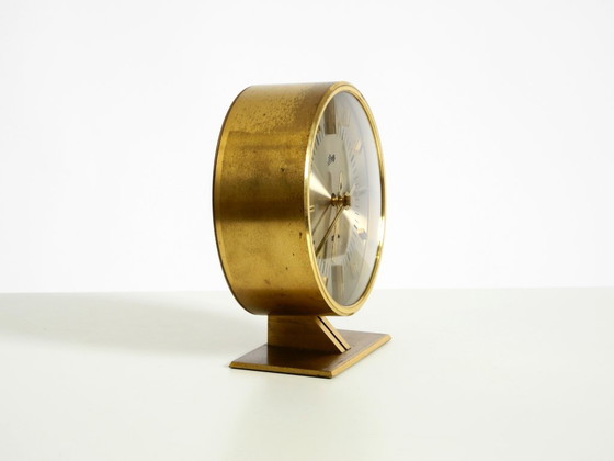 Zeldzame originele ronde messing tafelklok uit de jaren 60 van Schatz Duitsland – Klokken, Brass (photo 4 of 20)