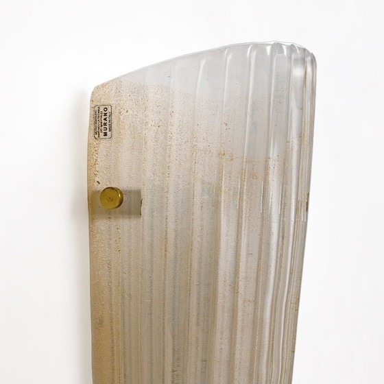 Image 1 of Pair of Murano Glass Sconces with Gold Dust Inclusions