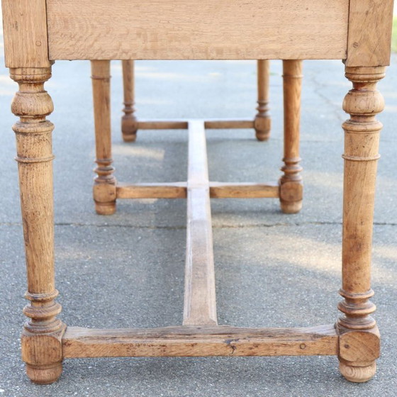 Image 1 of Table de salle à manger de style réfectoire en chêne massif, longueur 274 cm, Italie, début du XXe siècle
